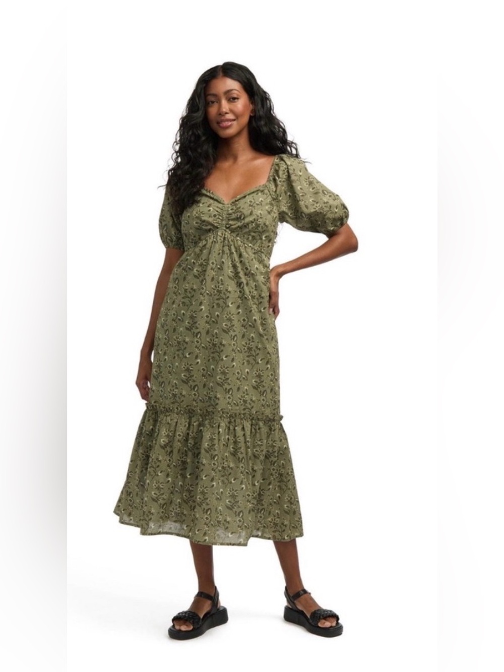 Mexx Green Floral Dress L